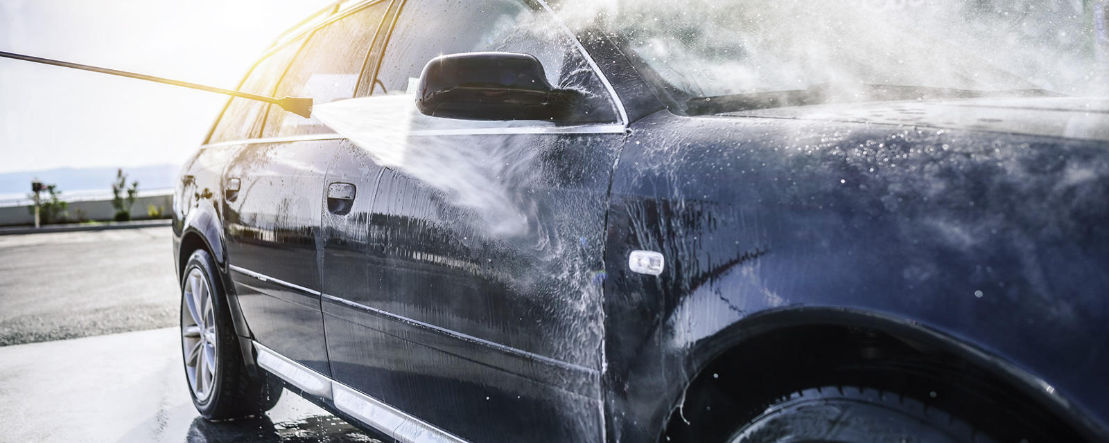 Car being washed